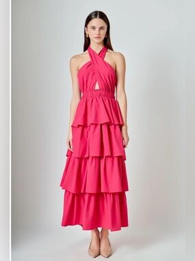 Endless Rose Hot Pink Tiered Maxi Dress
